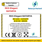 RKS Elegant Elektrikli Bisiklet Bataryası – 48V 12Ah | BataryaDeposu