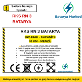 RKS RN3 Elektrikli Bisiklet Bataryası – 36V 10Ah | BataryaDeposu