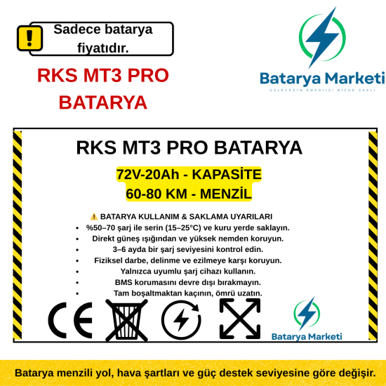 RKS MT3 PRO Elektrikli Scooter Bataryası 72V 20Ah – BataryaDeposu