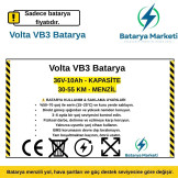 Volta VB3 Elektrikli Bisiklet Bataryası – 36V 10Ah | BataryaDeposu
