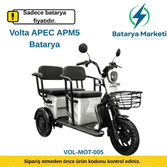 Volta APEC APM5 Elektrikli Motor Bataryası 60V 20Ah – BataryaDeposu
