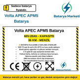 Volta APEC APM5 Elektrikli Motor Bataryası – 60V 20Ah | BataryaDeposu