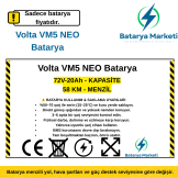 Volta VM5 NEO Elektrikli Motor Bataryası – 72V 20Ah | BataryaDeposu